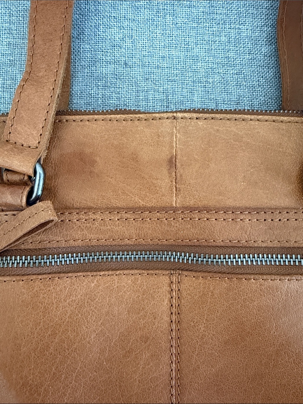Spikes & Sparrow Cognac Leather Shoulder Bag - Picture 6 of 14